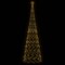 vidaXL Christmas Cone Tree Warm White Powder-coated steel, copper, PVC
